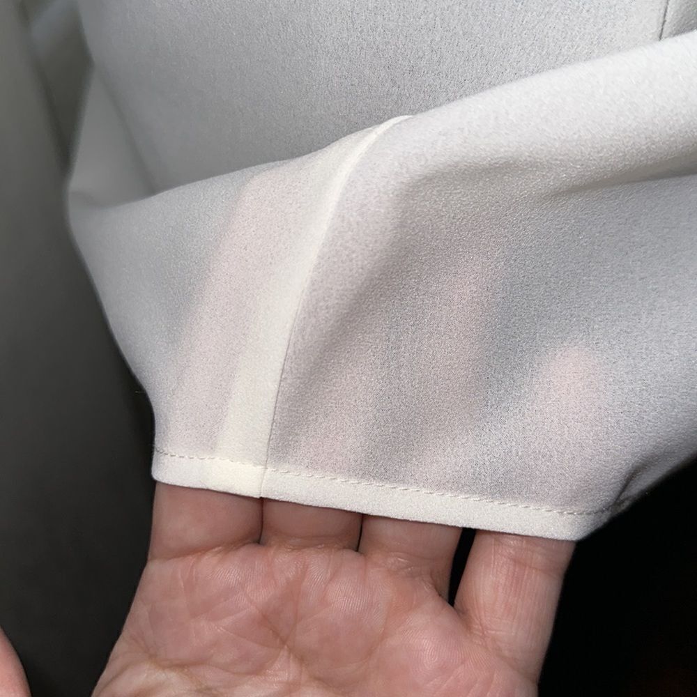 J. Crew 4 Ivory Scoop Neck Sheer Sleeveless Blouse Shell - Picture 8 of 12